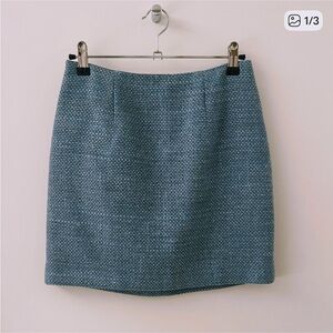 L'Agence Livia baby blue and gray tweed miniskirt, Size 2